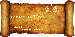 Hegyes Beáta névjegykártya